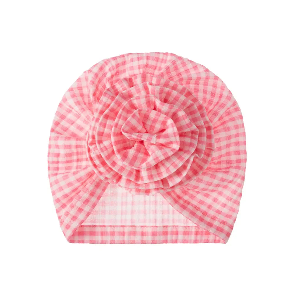 0-4T Cotton Bonnet Baby Girls Newborn Floral Printed Beanie Children Printed Summer Hollow Hats Flower Beanie Infant Indian Hat