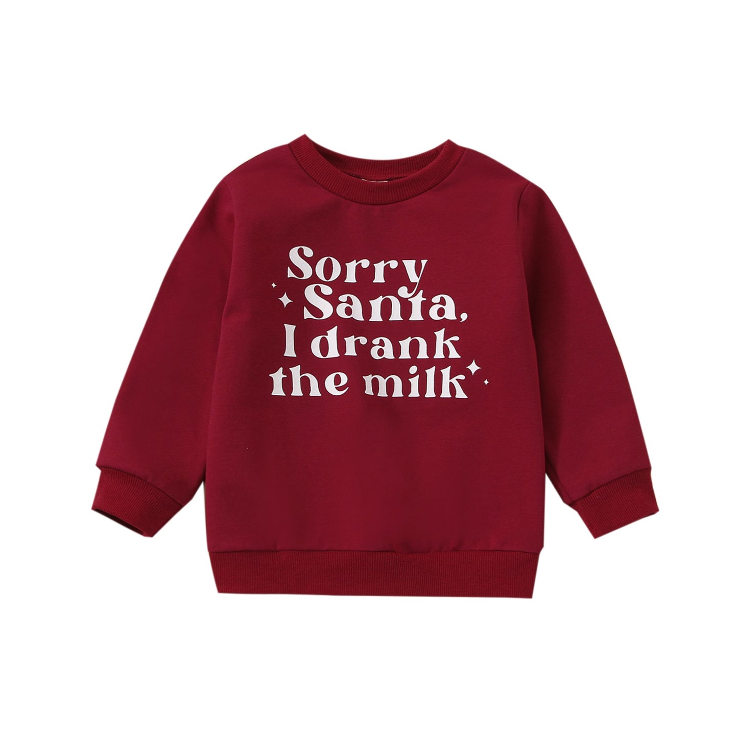 Lioraitiin 0-24M Baby Autumn Sweatshirts Long Sleeve Red Sorry Santa I Drank The Milk Letter Printed Top