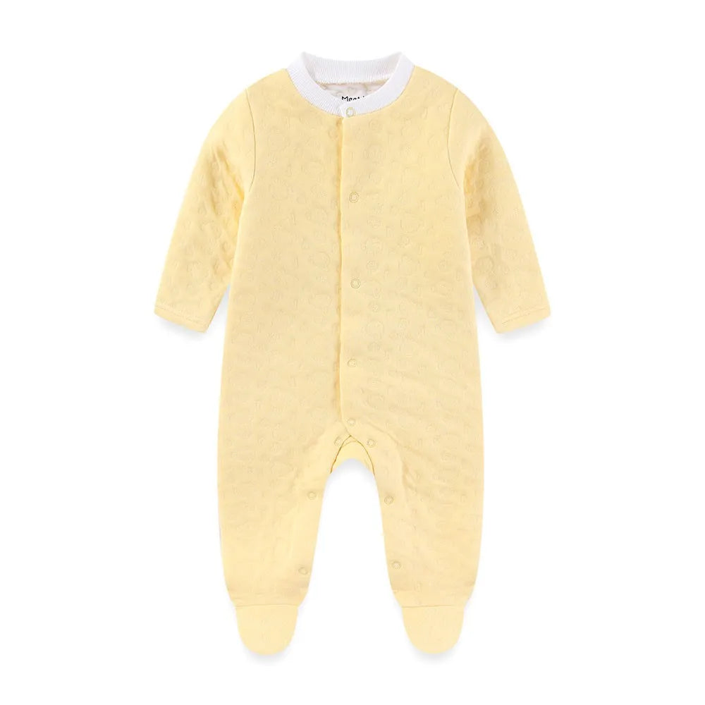 Autumn Winter Solid Long Sleeves Baby Boy Girl Rompers Warm Newborn Baby Clothes