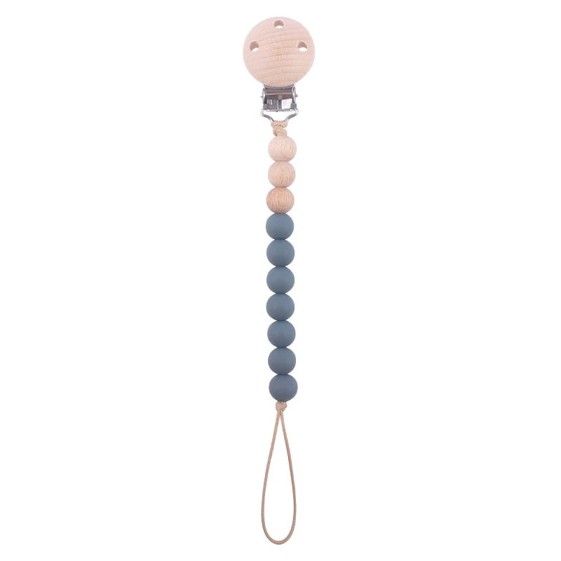 Baby Anti-drop Chain Pacifier Clips Silicone Beads Infant Nipple Appease Soother Chain Clips Dummy Holder Nipple Clip