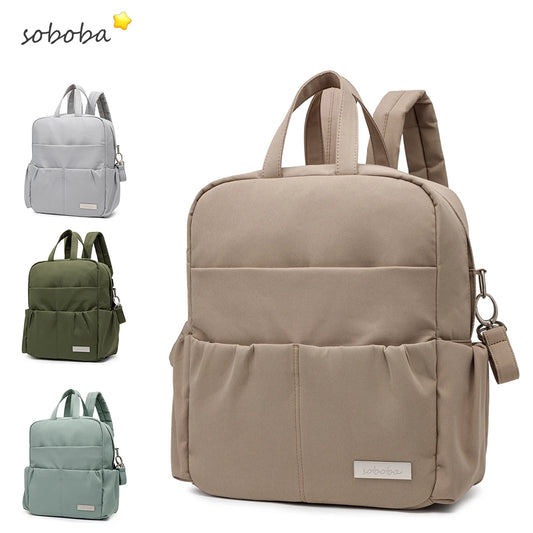 Soboba Waterproof Mommy Diaper Backpack Multi-functional Large Capacity Light Diaper Bag for Quick Outing Travelling Nappy Bags