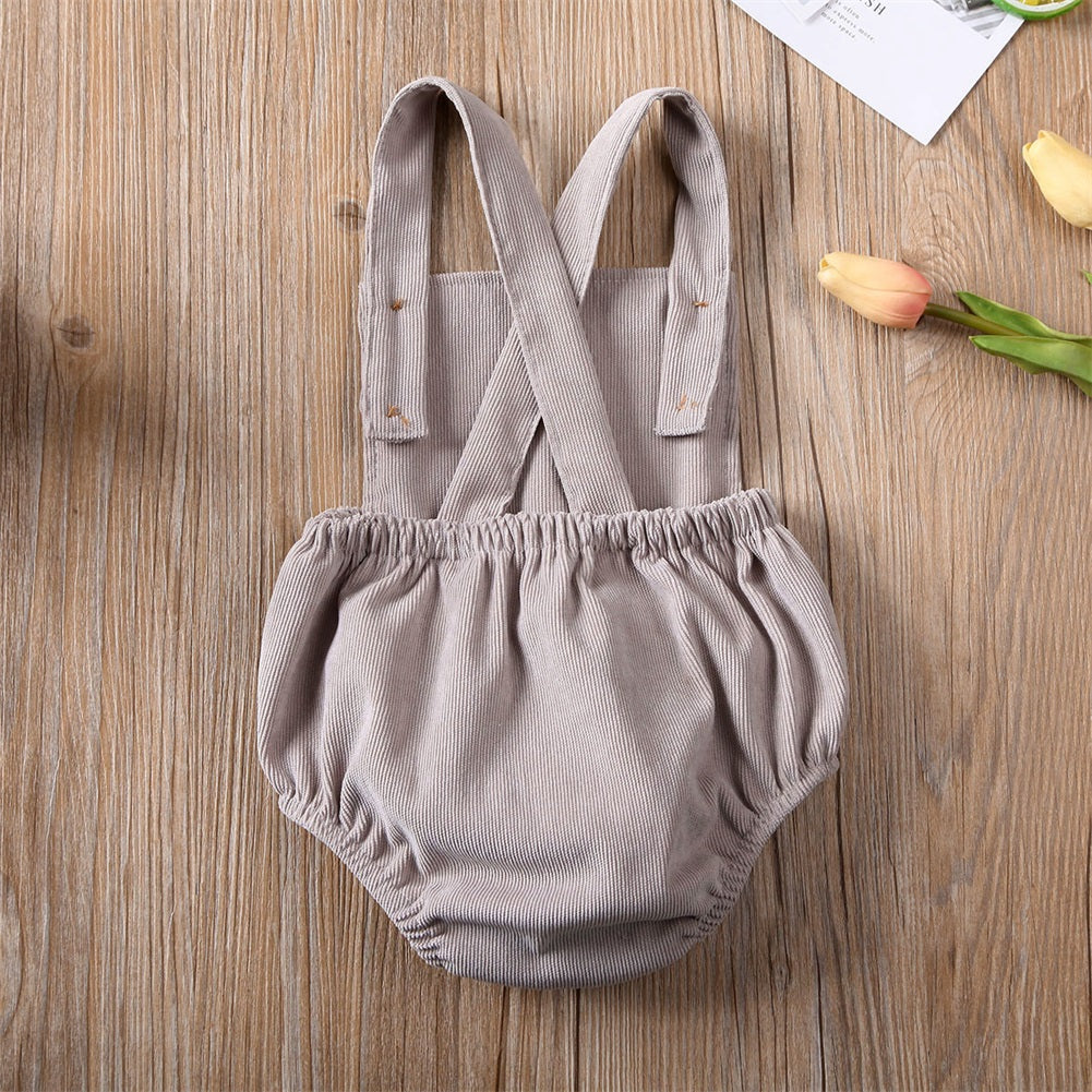 Summer Baby Clothing Newborn Infant Baby Boys Girls Rompers Corduroy Sleeveless Backless Jumpsuit Outfits