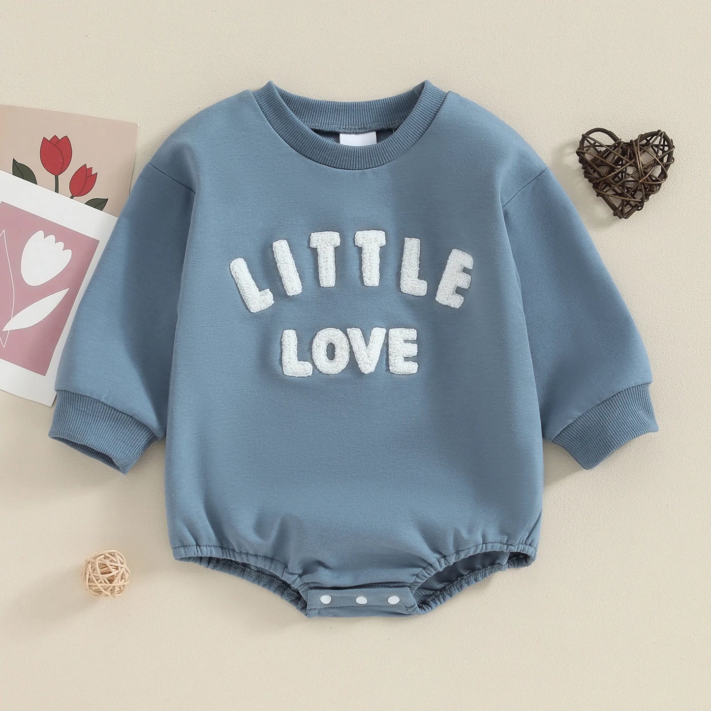 Spring Fall Baby Sweatshirt Rompers Long Sleeve Crew Neck Embroidery Letters Cute Bodysuit Jumpsuits Clothes for Girls Boys