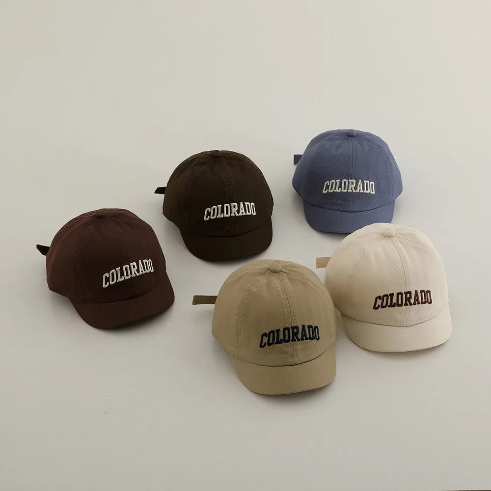 Baby Cotton Embroidery Colorado Baseball Caps Boy Children Outdoor Vacation Sunscreen Hats Girl Fashion Peaked Cap Kid Casual Hat