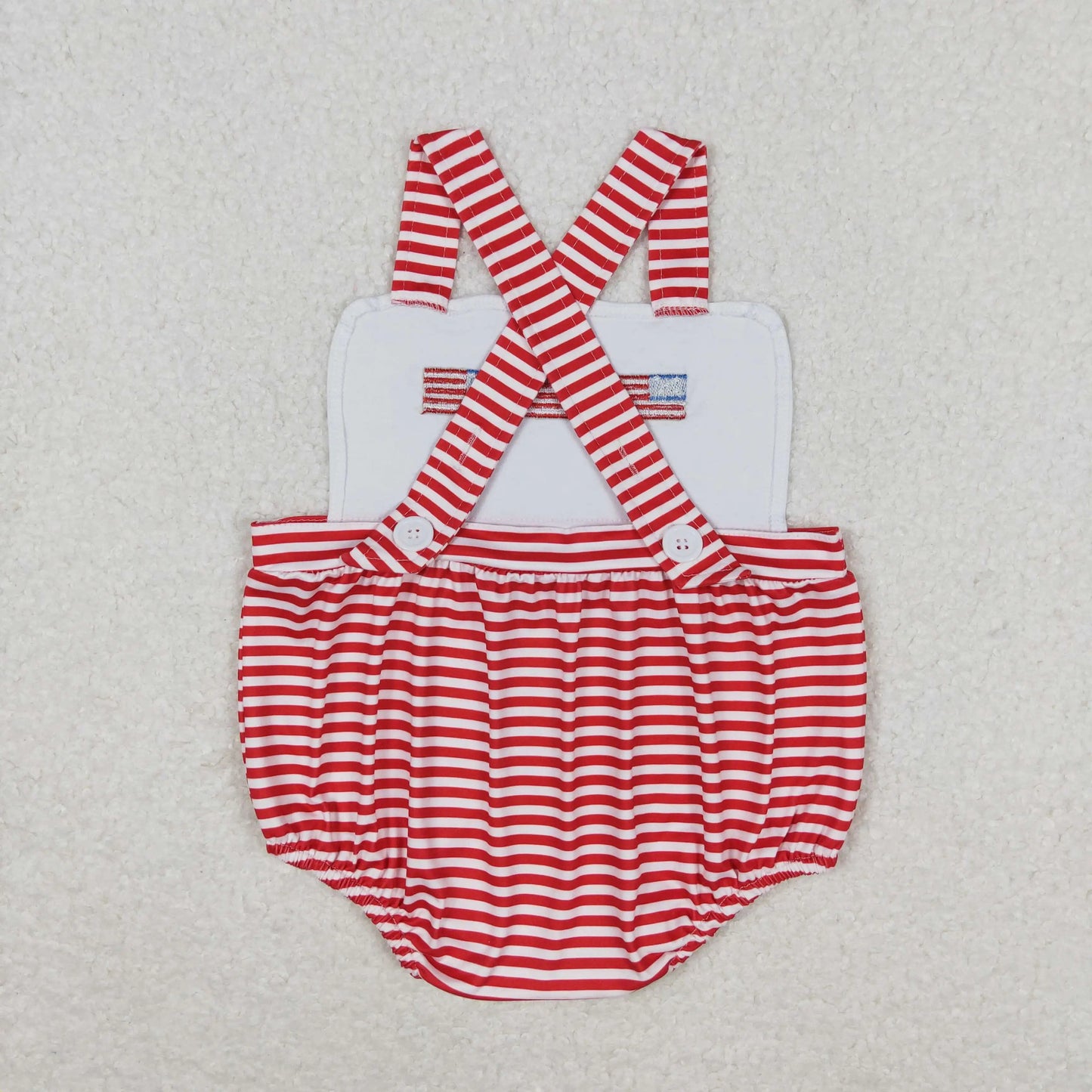 Various July 4th Romper Embroidery Flag Jumpsuit Toddler Kid Children Baby Boy Smocked Gingham Overall Bubble Newborn One-piece