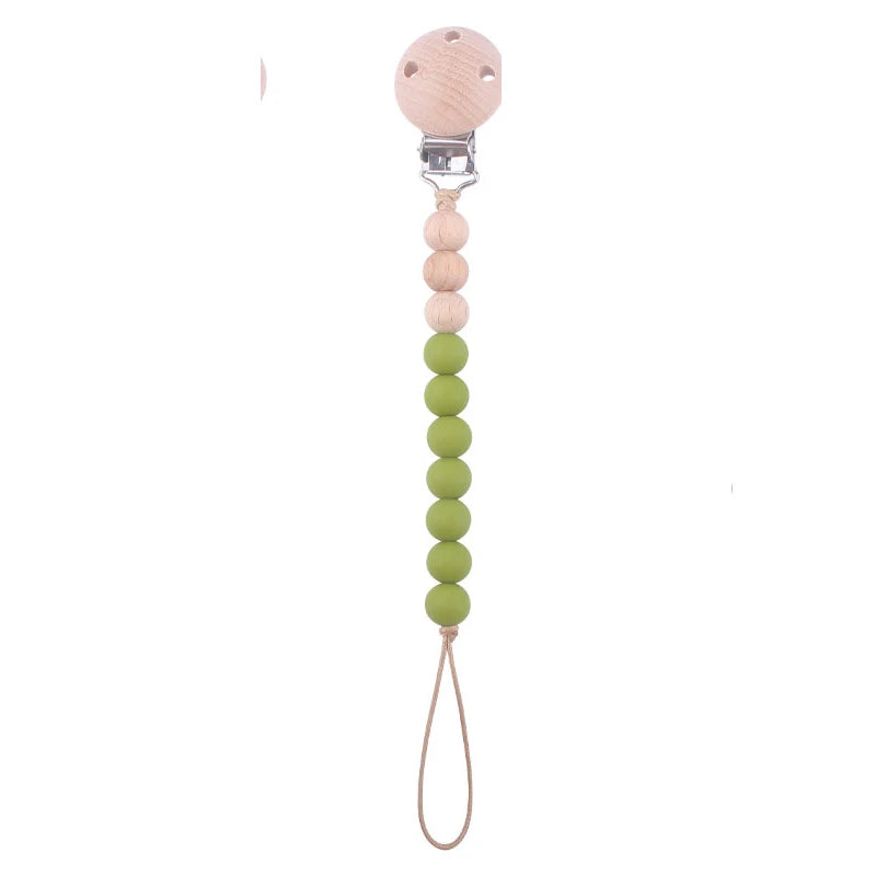 Baby Anti-drop Chain Pacifier Clips Silicone Beads Infant Nipple Appease Soother Chain Clips Dummy Holder Nipple Clip