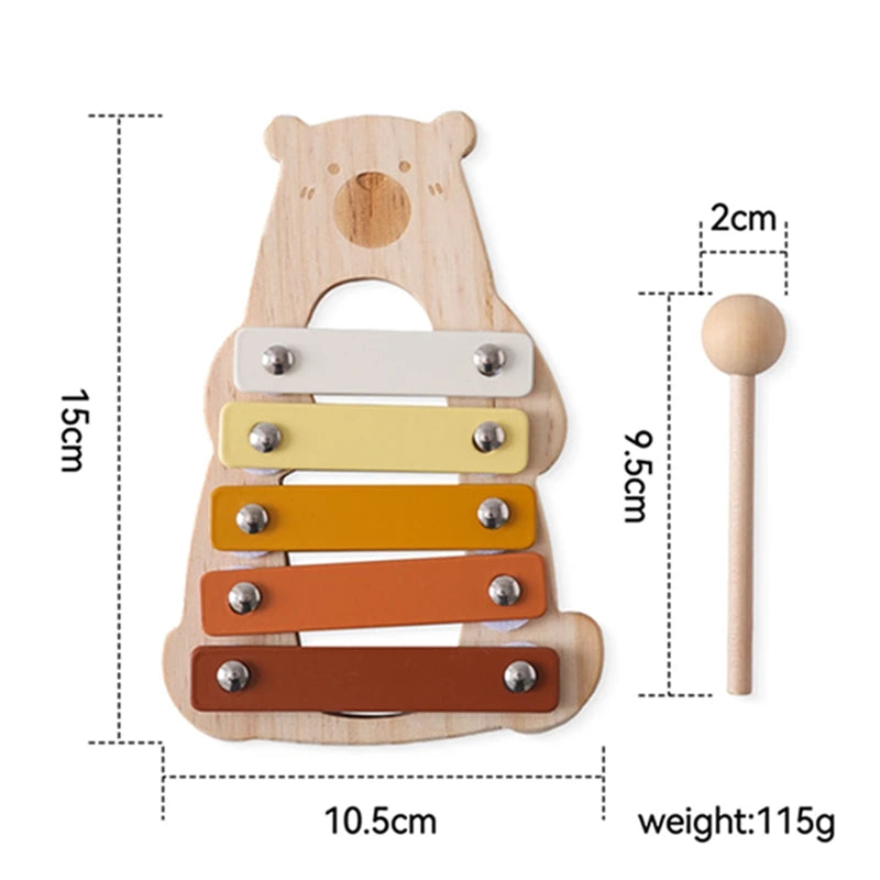 Baby Montessori Toy Cartoon Elephant Percussion Instrument Xylophone Toy Baby Early Sensory Educational Musical Instruments Gift