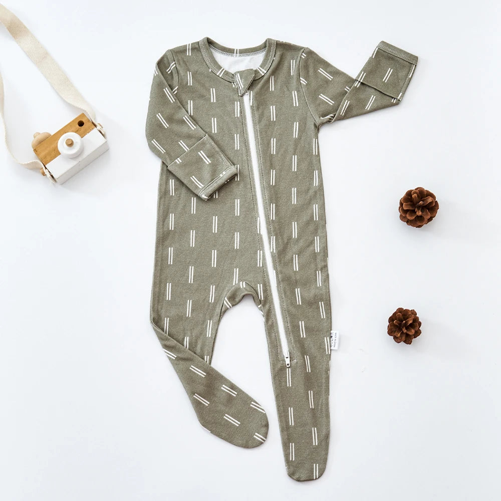 HappyFlute New 1PCS Long-sleeve Bamboo Cotton Wrapped Foot jumpsuit  Romper Spring And Summer Baby Boy&Girls Newborn Clothings