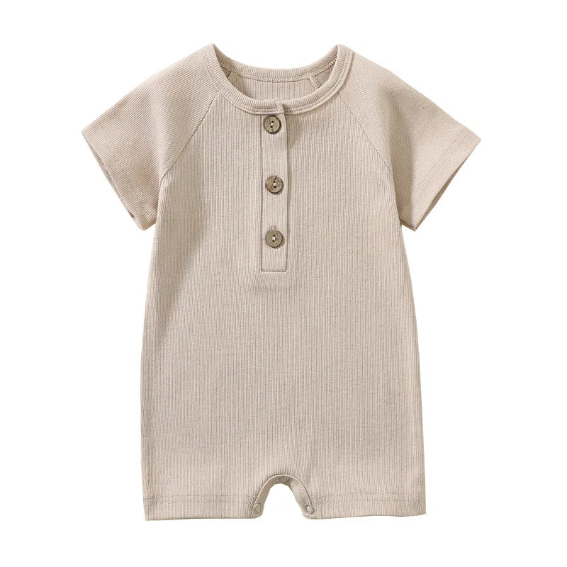 Baby Boy Romper Summer Wear Infant Bebe Thin Pajamas Short Sleeve Jumpsuit Ribbed Clothes Knitted Stretch Girl Outfits Playsuit