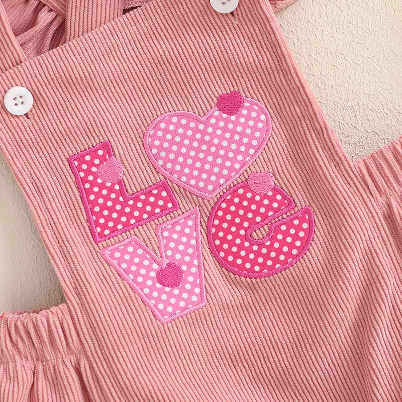 Toddler Girl Valentine s Day Dress Heart Print Ruffle Sleeve Tunic Top Leggings Set with Matching Headband 3 Pcs Spring Outfit