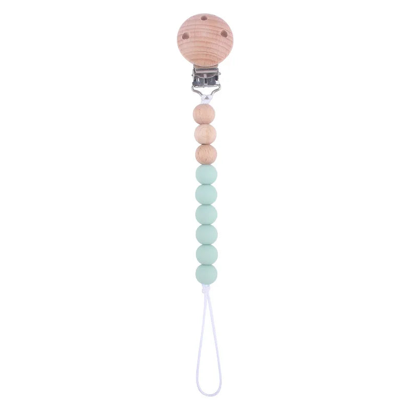 Baby Anti-drop Chain Pacifier Clips Silicone Beads Infant Nipple Appease Soother Chain Clips Dummy Holder Nipple Clip