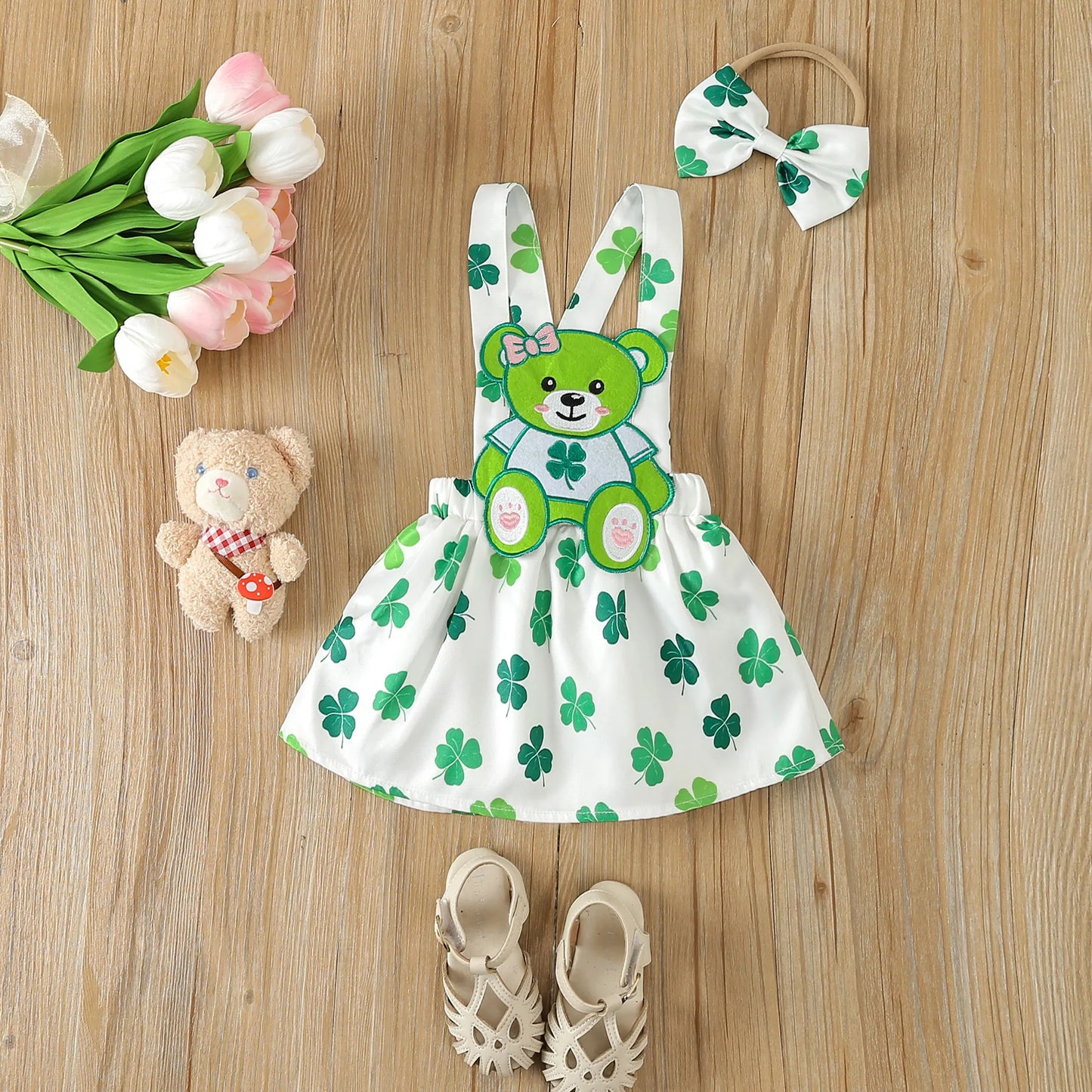 My First St Patricks Day Baby Girl Clothes Letter Romper+Green Shamrock Skirts Irland National Day St Patrick Day Outfit Baby