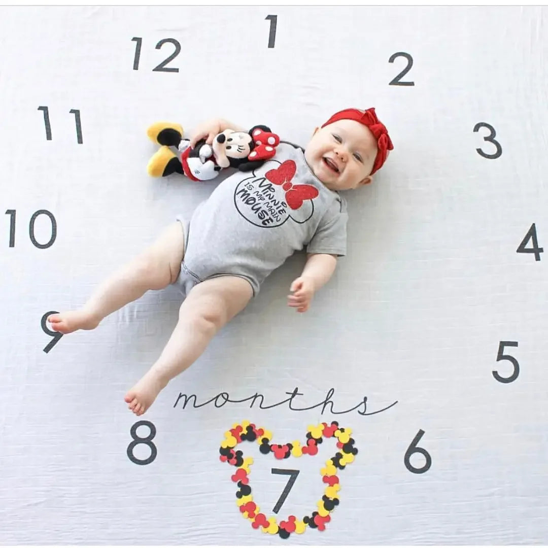 Newborn Baby Milestone Blankets Monthly Photography Blanket Infant Baby Milestone Blanket Photo Photography