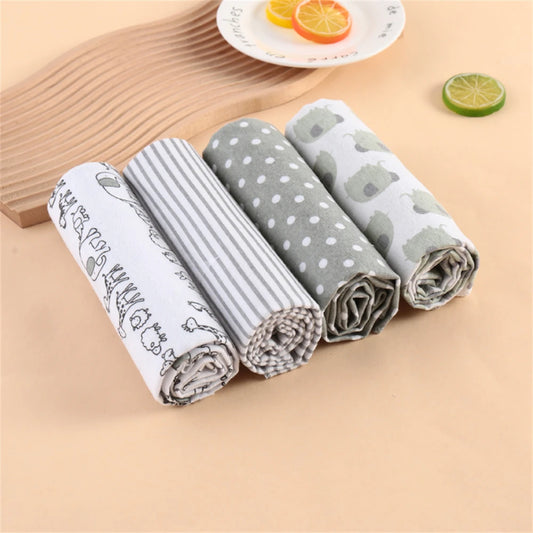 4Pcs Neutral Baby Swaddle Blanket Set, Simple Design