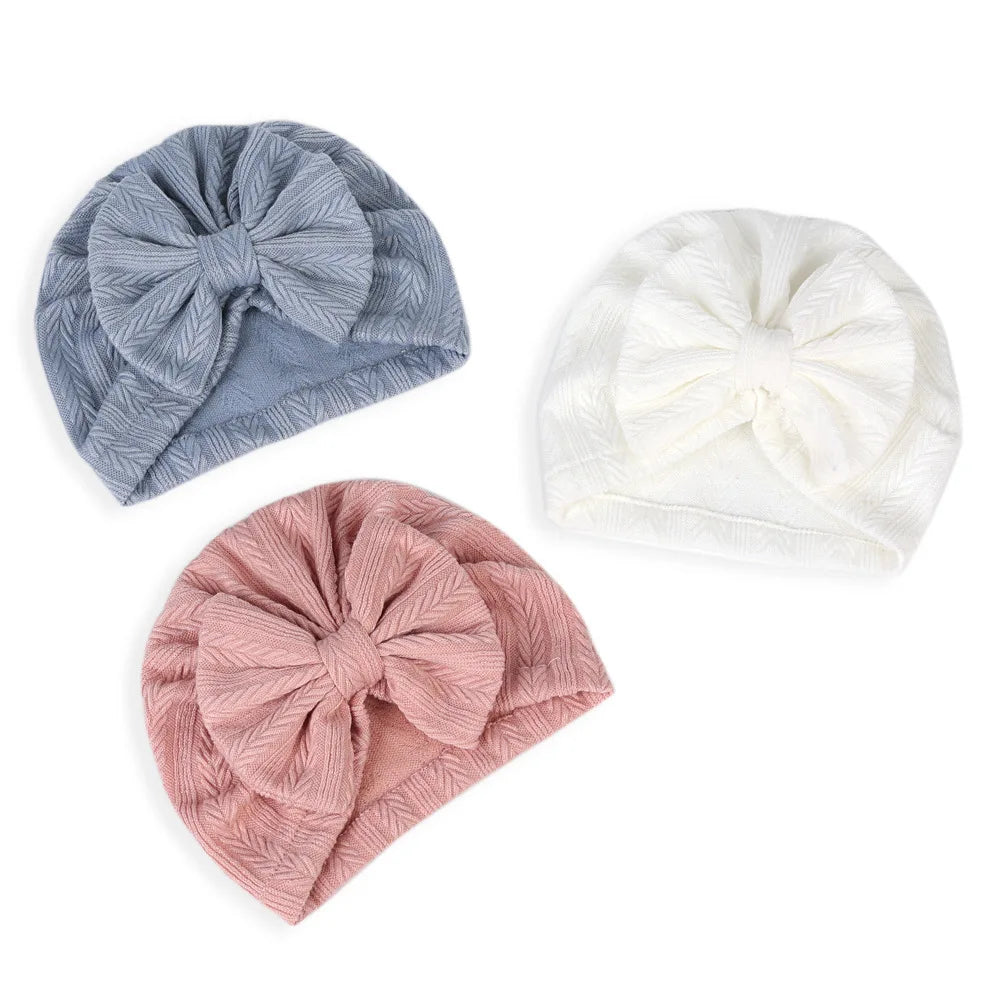 1 Pieces Children Baby Hat Kids Bowknot Cap Newborn Girls photography Props Spring Autumn Modis Beanie Turban Infant Props