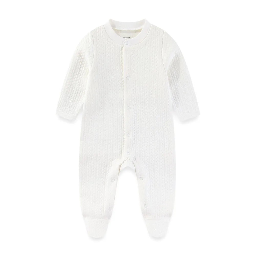 Autumn Winter Solid Long Sleeves Baby Boy Girl Rompers Warm Newborn Baby Clothes