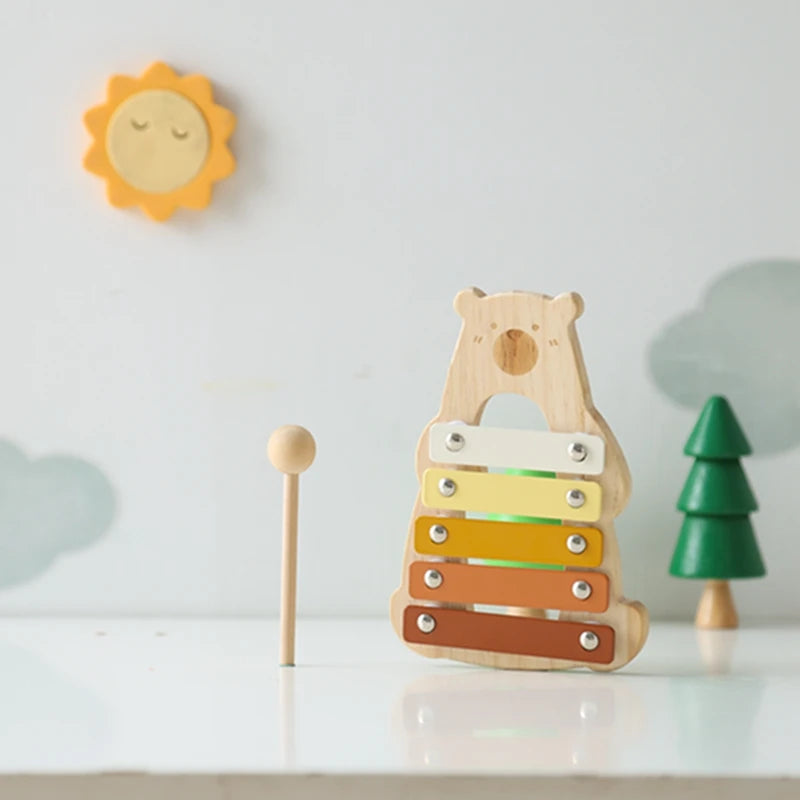 Baby Montessori Toy Cartoon Elephant Percussion Instrument Xylophone Toy Baby Early Sensory Educational Musical Instruments Gift