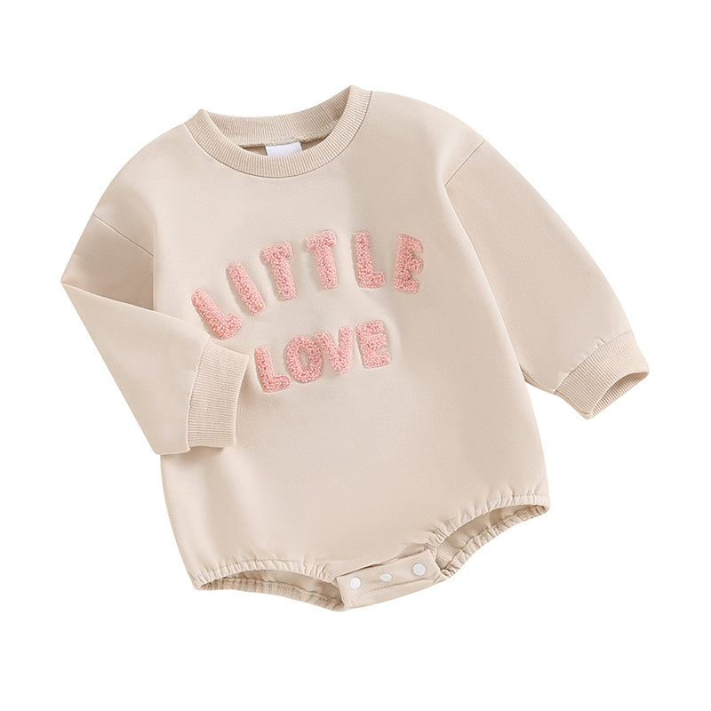 Spring Fall Baby Sweatshirt Rompers Long Sleeve Crew Neck Embroidery Letters Cute Bodysuit Jumpsuits Clothes for Girls Boys