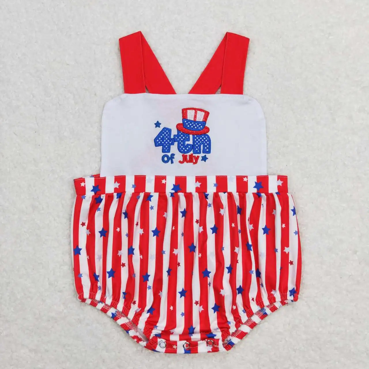 Various July 4th Romper Embroidery Flag Jumpsuit Toddler Kid Children Baby Boy Smocked Gingham Overall Bubble Newborn One-piece