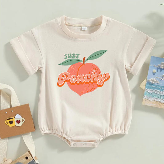 Various Just peachy baby romper Breathable Baby Oversized T-Shirt Romper baby Baggy Bubble Romper for new born gift