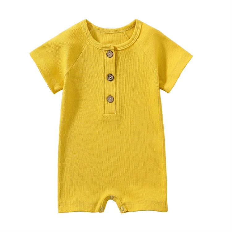 Baby Boy Romper Summer Wear Infant Bebe Thin Pajamas Short Sleeve Jumpsuit Ribbed Clothes Knitted Stretch Girl Outfits Playsuit