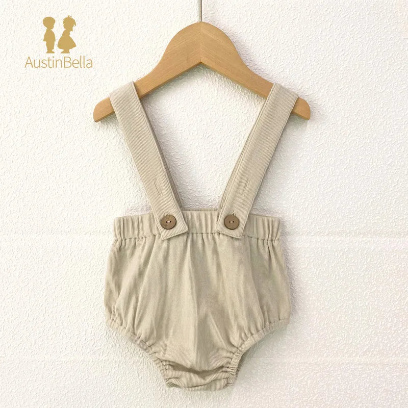 Austin&Bella Summer Overalls Infant Newborn Baby Boys Girls Clothing Cotton Suspender Rompers One-Pieces Shorts Bottoms Outfit