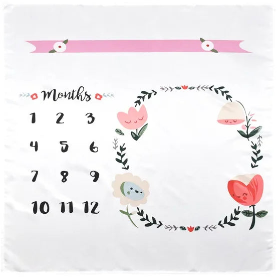 Newborn Baby Milestone Blankets Monthly Photography Blanket Infant Baby Milestone Blanket Photo Photography