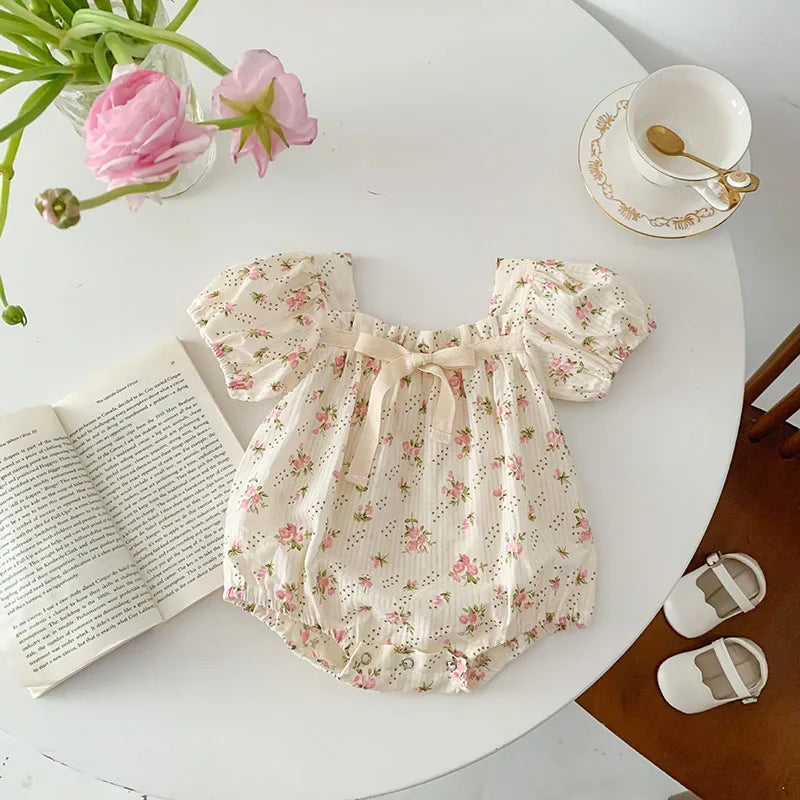 Baby Clothing Summer Newborn Clothing Floral Romper TGie Jumpsuits Short Sleeve Sunsuits 0-2Y Infant Rompers