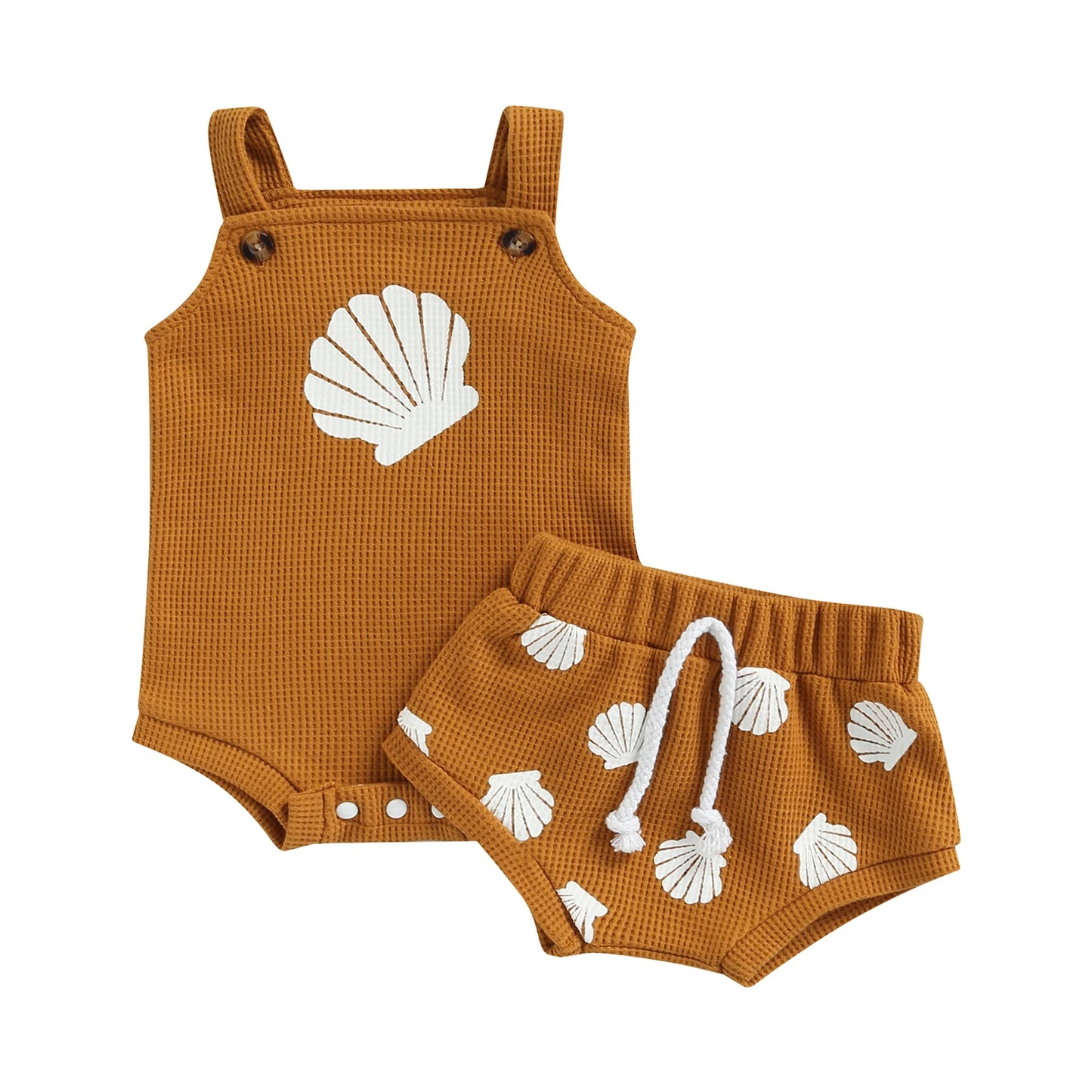 Lioraitiin 0-18M Newborn Infant Baby Boy 2Pcs Summer Clothing Set Sleeveless Printed Bodysuit Top Solid Shorts