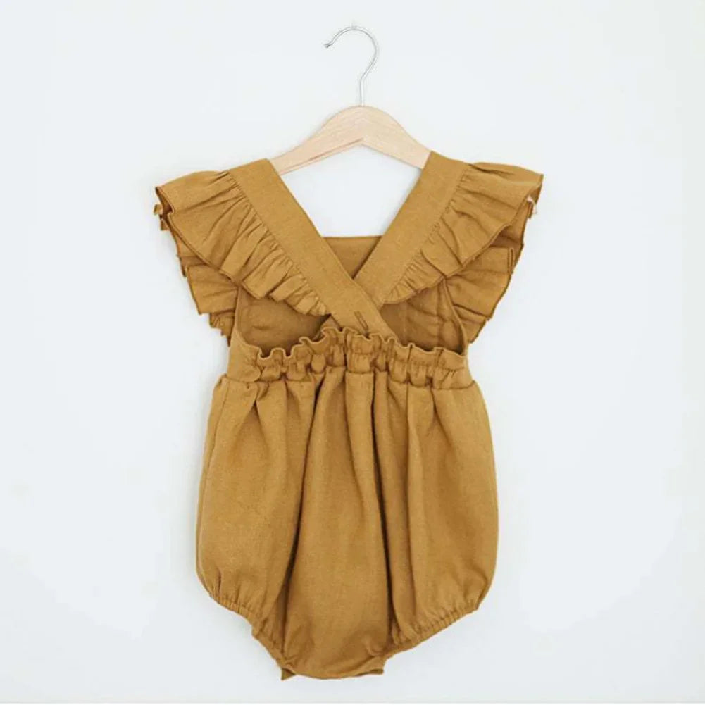 Summer Newborn Infant Baby Girls Rompers Ruffles Sleeveless Strap Romper Playsuit Jumpsuit