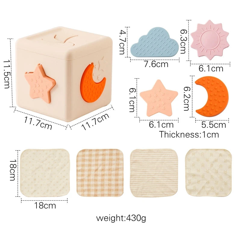 Baby Montessori Toy cotton Magic Tissue Box Finger Exercising Busy Board Game Educational Toy Soft Rattle Game Cloth Book Gift