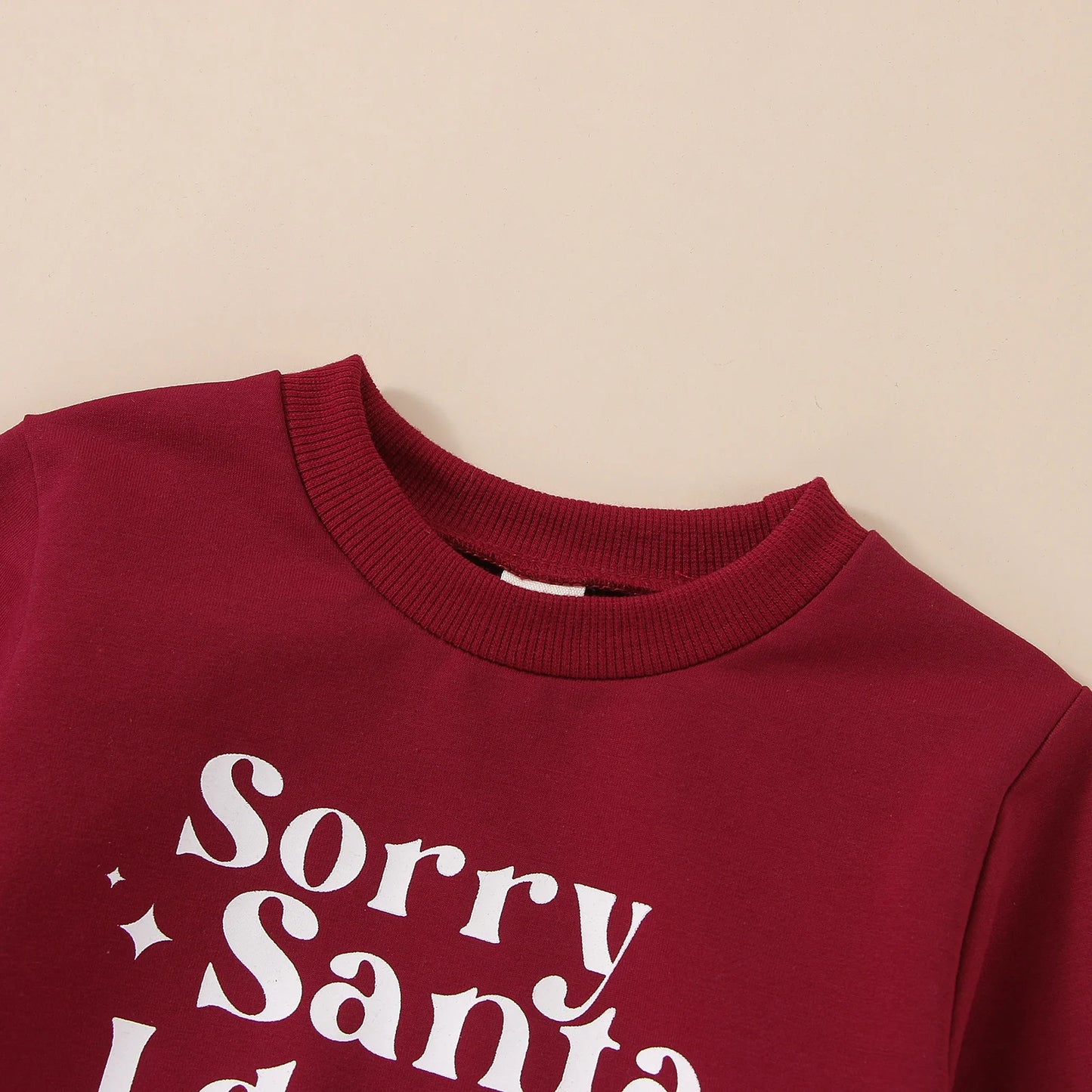 Lioraitiin 0-24M Baby Autumn Sweatshirts Long Sleeve Red Sorry Santa I Drank The Milk Letter Printed Top