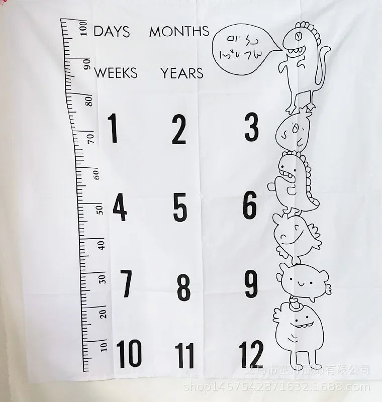 Newborn Baby Milestone Blankets Monthly Photography Blanket Infant Baby Milestone Blanket Photo Photography