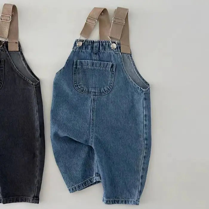 Baby Sleeveless Denim Jumpsuit Newborn Toddler Boys Romper Infant Girl Solid Overalls Children Clothes 0-24M