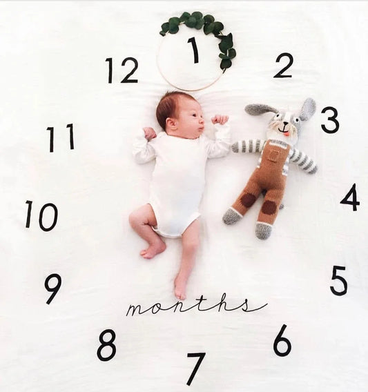 Newborn Baby Milestone Blankets Monthly Photography Blanket Infant Baby Milestone Blanket Photo Photography