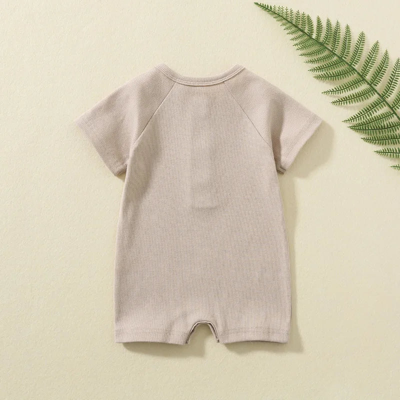 Baby Boy Romper Summer Wear Infant Bebe Thin Pajamas Short Sleeve Jumpsuit Ribbed Clothes Knitted Stretch Girl Outfits Playsuit