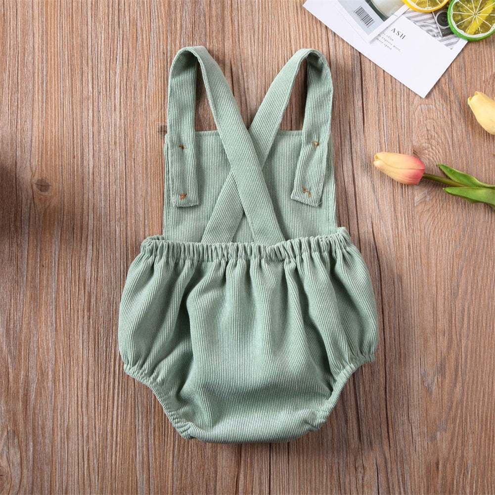 Summer Baby Clothing Newborn Infant Baby Boys Girls Rompers Corduroy Sleeveless Backless Jumpsuit Outfits