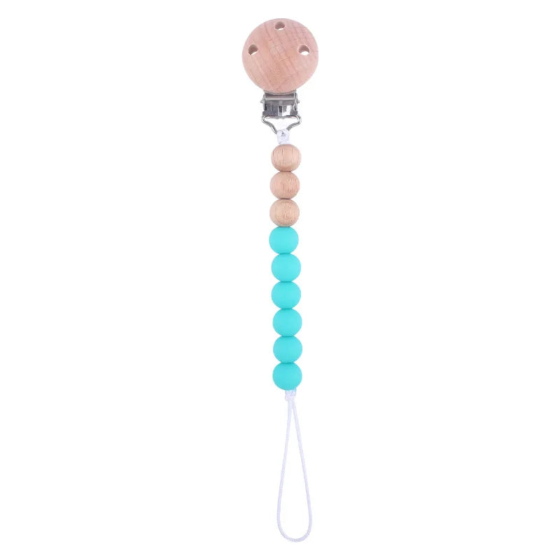 Baby Anti-drop Chain Pacifier Clips Silicone Beads Infant Nipple Appease Soother Chain Clips Dummy Holder Nipple Clip