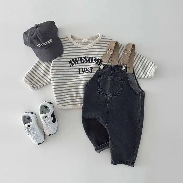 Baby Sleeveless Denim Jumpsuit Newborn Toddler Boys Romper Infant Girl Solid Overalls Children Clothes 0-24M