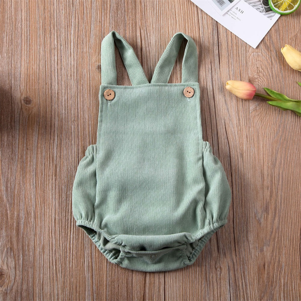 Summer Baby Clothing Newborn Infant Baby Boys Girls Rompers Corduroy Sleeveless Backless Jumpsuit Outfits