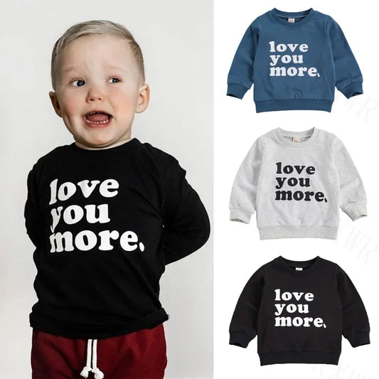 Autumn Fashion Baby Boys Girls Sweatshirts Letter Print Kid Casual Long Sleeve Pullovers Cotton Sports Tops Outfits 0-4T