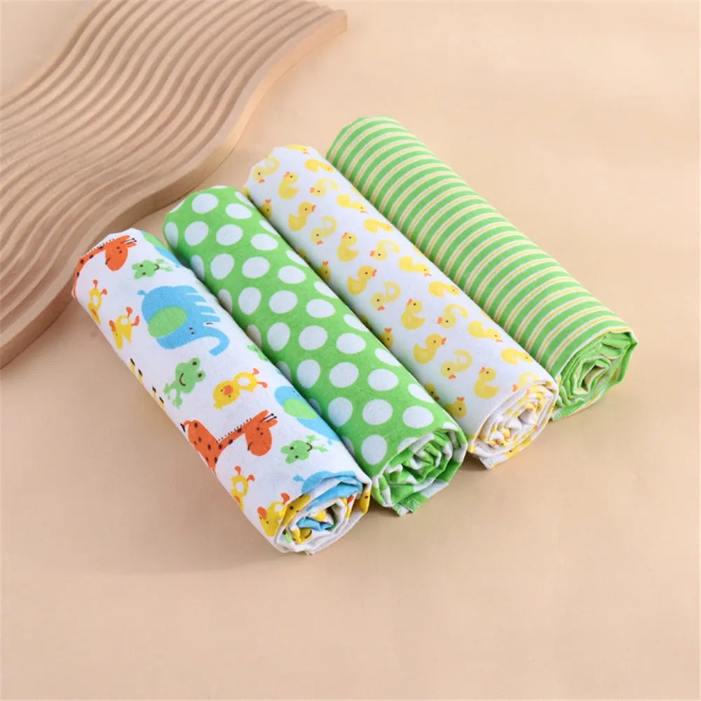 4Pcs Neutral Baby Swaddle Blanket Set, Simple Design