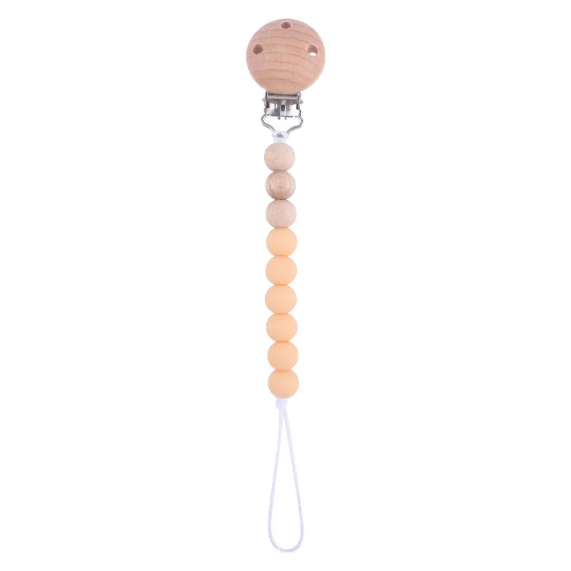 Baby Anti-drop Chain Pacifier Clips Silicone Beads Infant Nipple Appease Soother Chain Clips Dummy Holder Nipple Clip