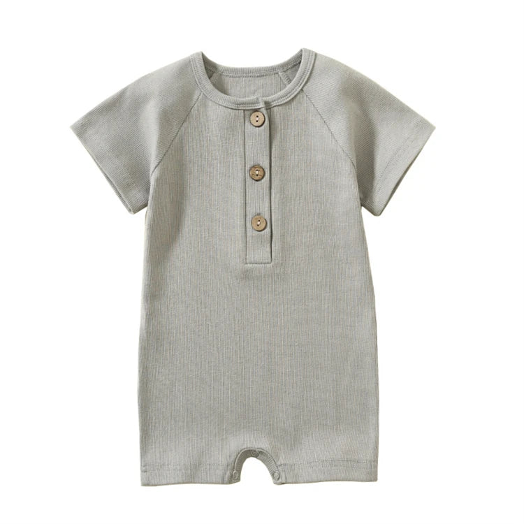 Baby Boy Romper Summer Wear Infant Bebe Thin Pajamas Short Sleeve Jumpsuit Ribbed Clothes Knitted Stretch Girl Outfits Playsuit