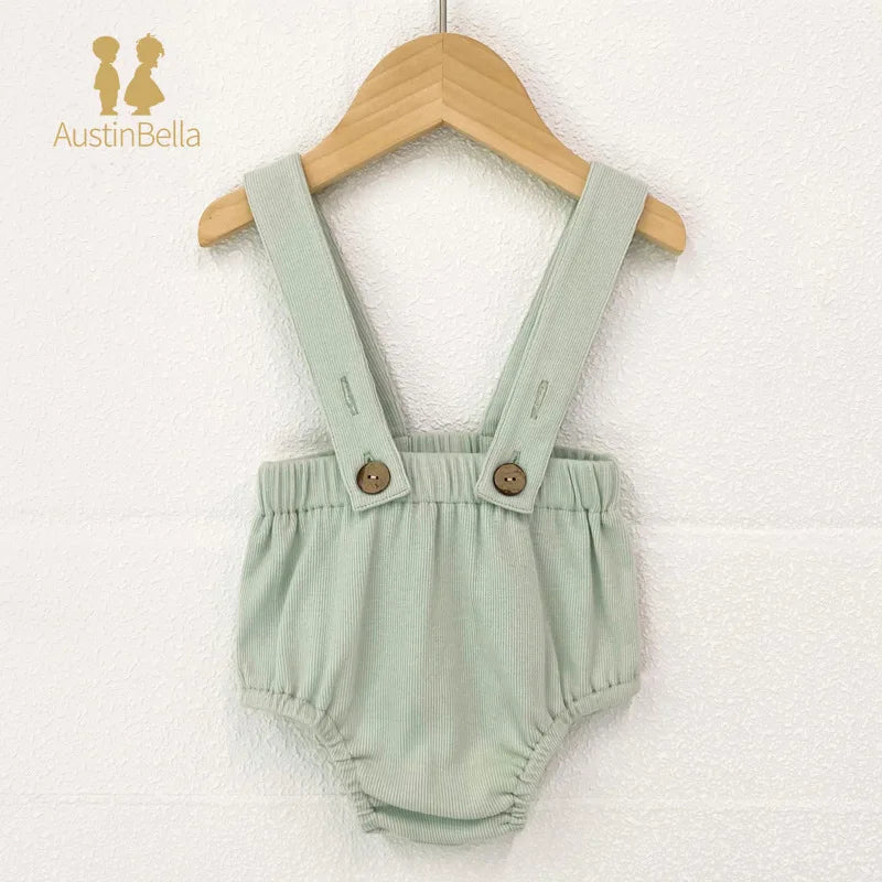 Austin&Bella Summer Overalls Infant Newborn Baby Boys Girls Clothing Cotton Suspender Rompers One-Pieces Shorts Bottoms Outfit