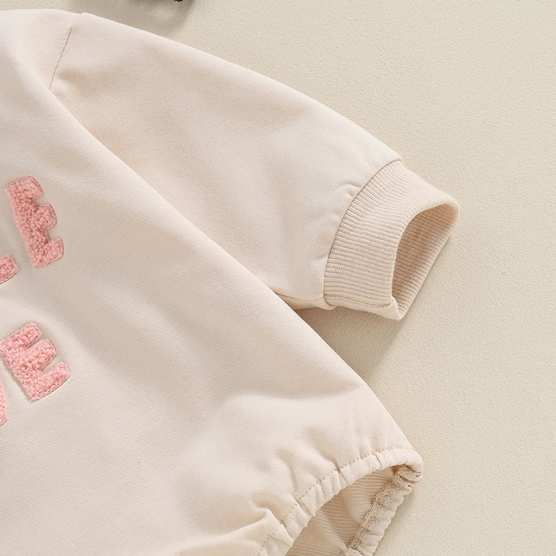 Spring Fall Baby Sweatshirt Rompers Long Sleeve Crew Neck Embroidery Letters Cute Bodysuit Jumpsuits Clothes for Girls Boys