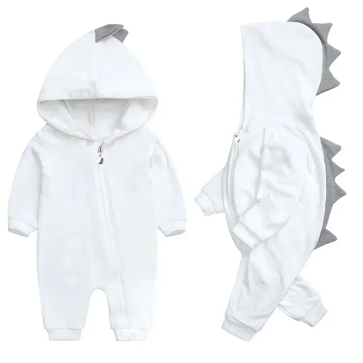 Cartoon Dinosaur Baby Rompers Spring Autumn Newborn Girl Clothing Long Sleeve Cotton Hoodie Baby Boys Clothes 0-18 Months