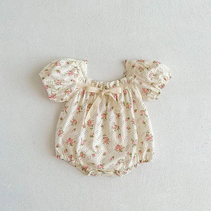 Baby Clothing Summer Newborn Clothing Floral Romper TGie Jumpsuits Short Sleeve Sunsuits 0-2Y Infant Rompers