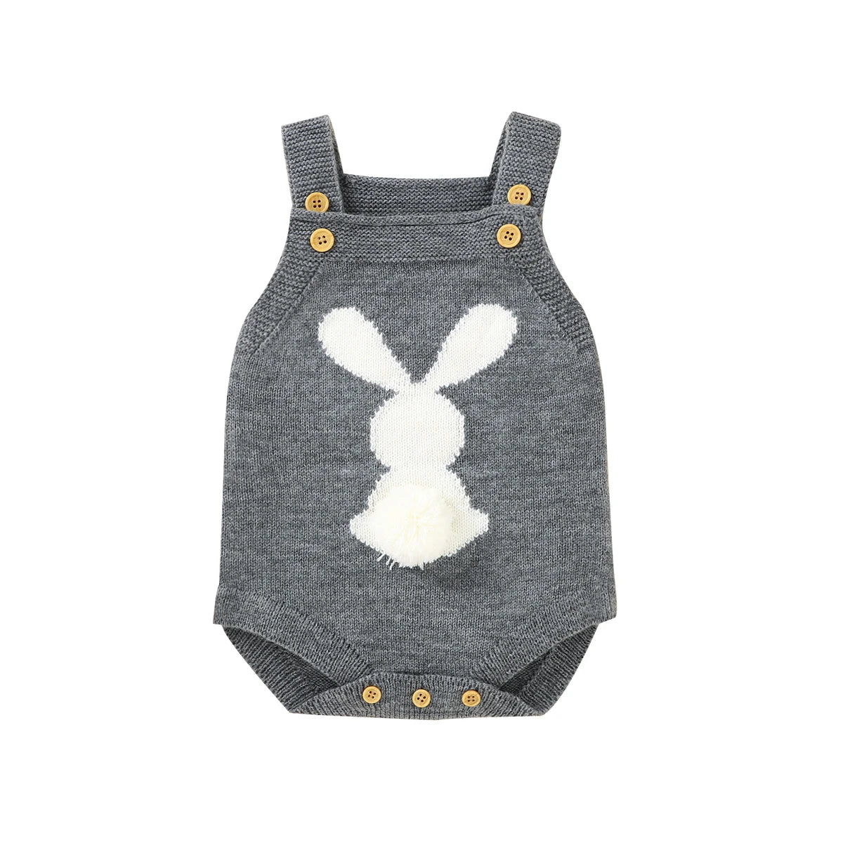 Spring Baby Bodysuits Clothes Cute Rabbit Knitted Newborn Boys Girls Strap Onesie Coveralls 0-18m Infant Easter Clothes Outfits