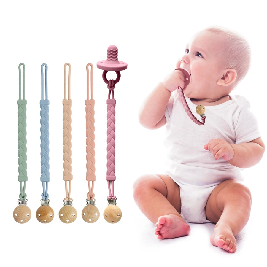 Baby Gift Teether Chain BPA Free Silicone Baby Pacifier Clip Portable Nipple Holder Teether Toys Baby Accessories